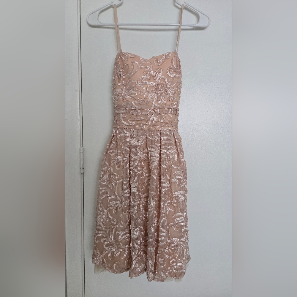 Pink Sequin Embellished Sleeveless Sundress